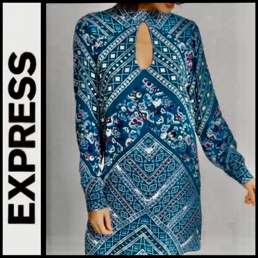 Express Floral Keyhole Dress